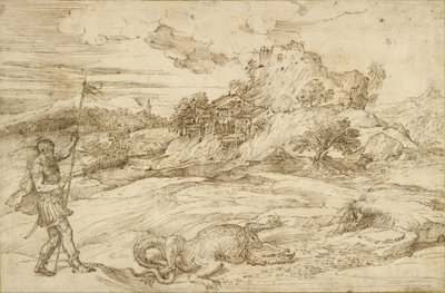 Landscape with St. Theodore Overcoming the Dragon by Tiziano Vecelli